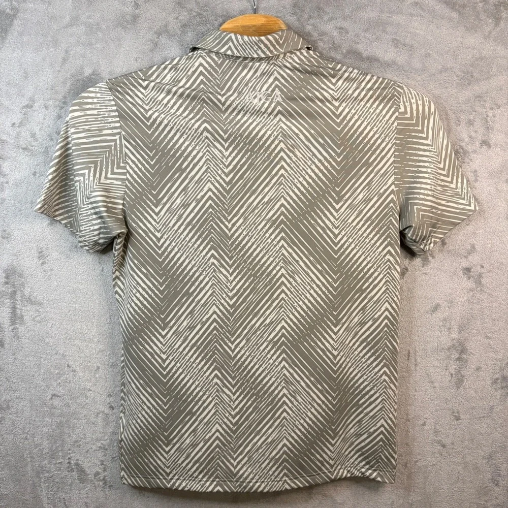 Adidas Mens Ultimate 365 Allover Print Golf‎ Polo Shirt Grey White Size Medium